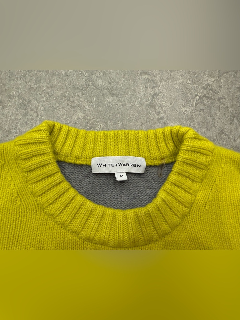 White + Warren Cashmere Wool Color Block Boxy Fit Crewneck Sweater Sz M - Picture 5 of 11